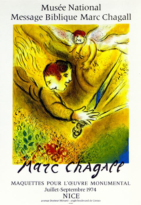 Marc-Chagall-Affiche-Lithographie-L’Ange-du-Jugement-Musée-National-Message-Biblique,-Nice-1974