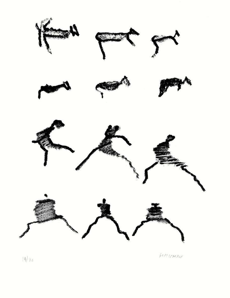 Henri Michaux, Lithographie, -Par la voie des rythmes-, 1974