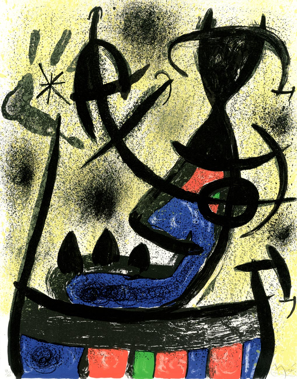 Joan Miró, Lithographie, -El circulo de piedra-, 1971