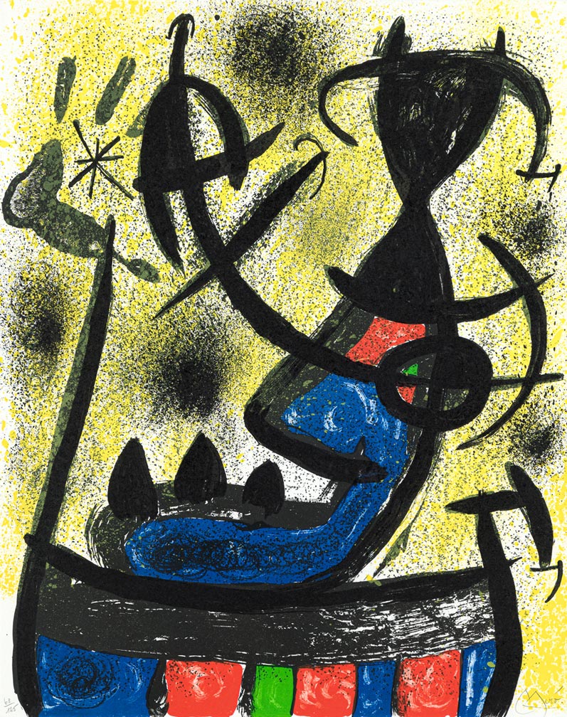 Joan-Miró-Estampe-Lithographie-El-circulo-de-piedra-Grafica-Uno,-Milano-1971