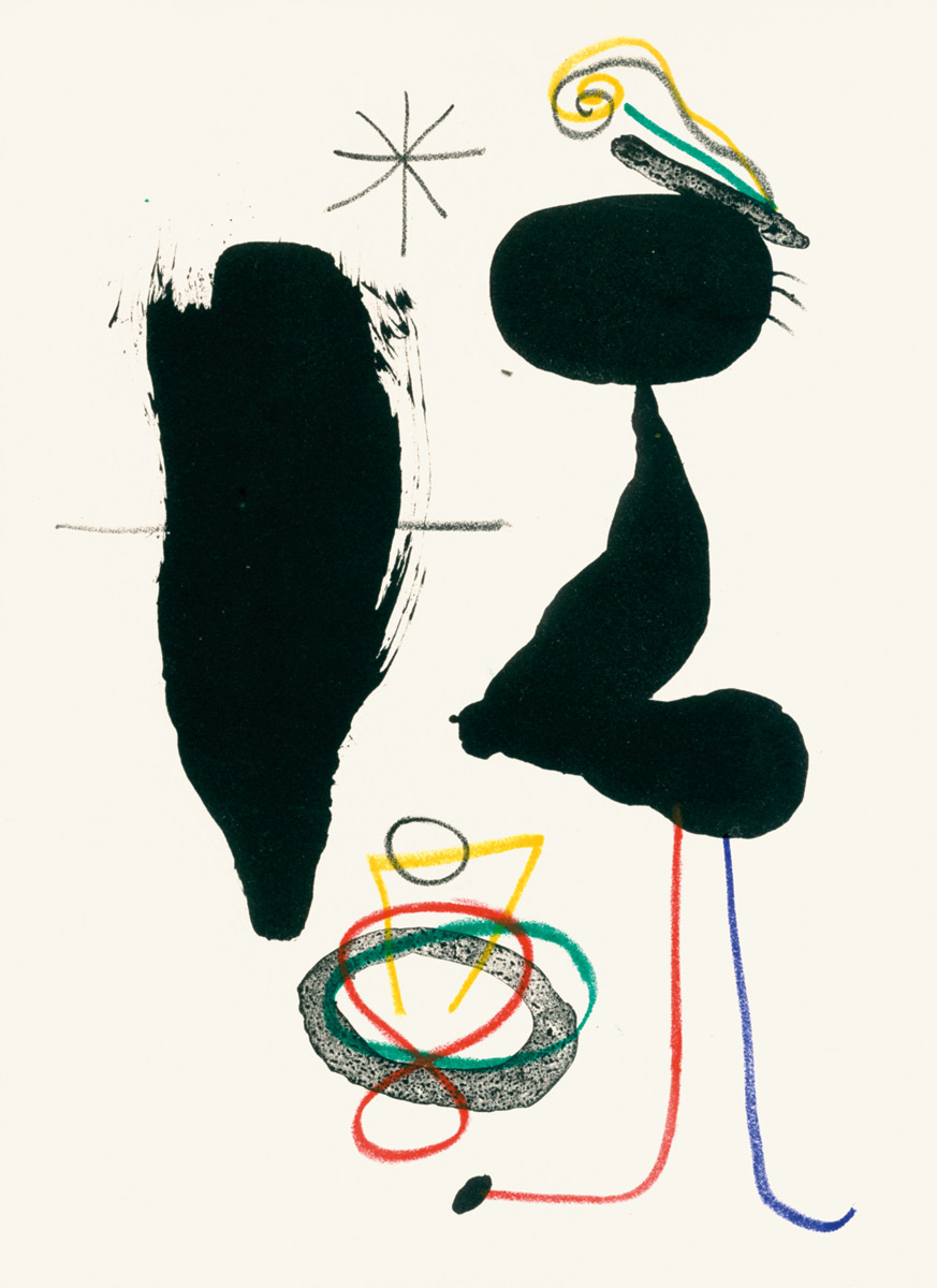 Joan-Miró-Livre-Lithographie-Fête-des-arbres-et-du-chasseur-Glm,-Paris-1948