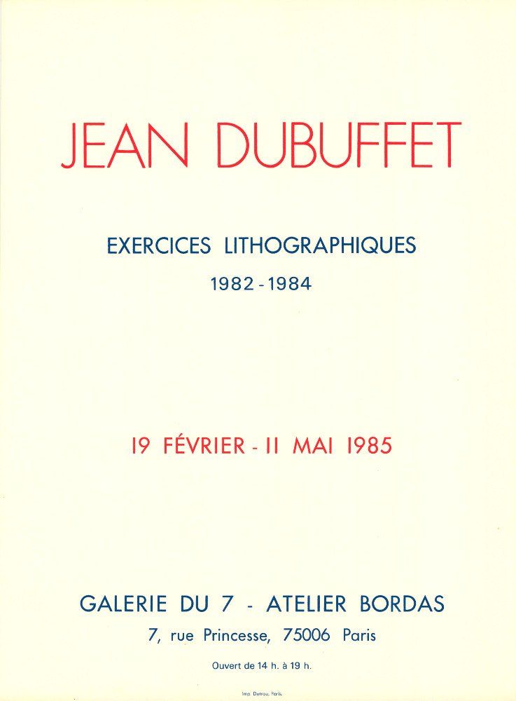 Jean Dubuffet, Affiche, 1985